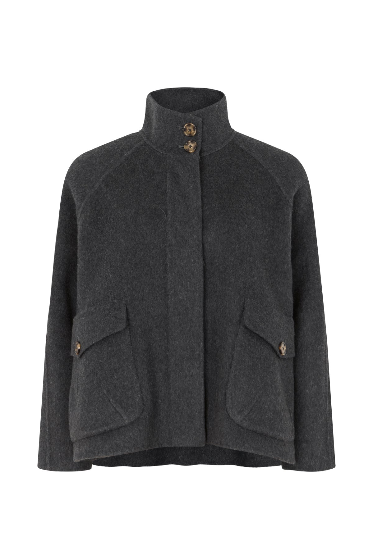 Hillevi - Double felt wool jacket I Dark grey melange Dark grey melange XS 4 - Rabens Saloner - DK