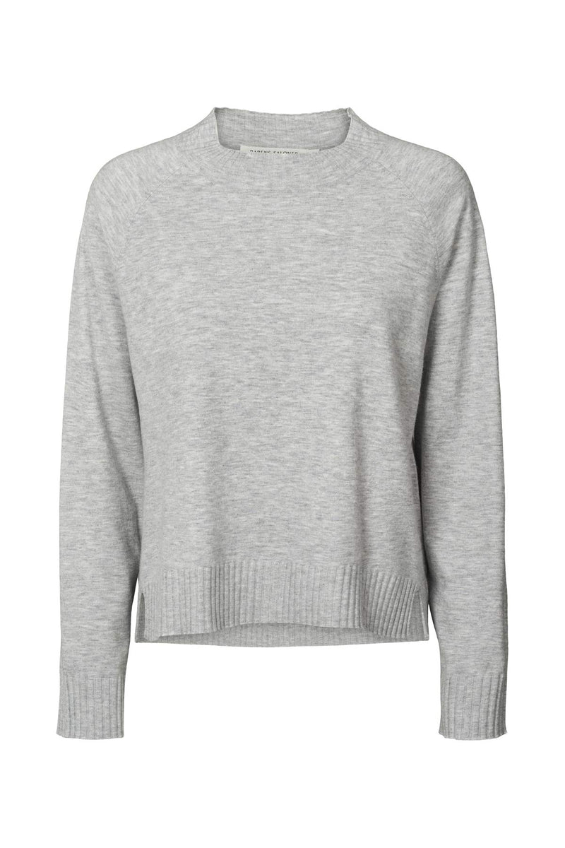 Ruca - Knit lounge boxy sweater I Grey melange Grey melange XS  3 - Rabens Saloner - DK