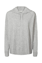 Helena - Knit lounge over size hoodie I Grey melange Grey melange XS/S  3 - Rabens Saloner - DK