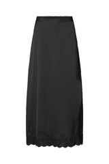 Lamim - Solid lacey skirt I Black    1 - Rabens Saloner - DK