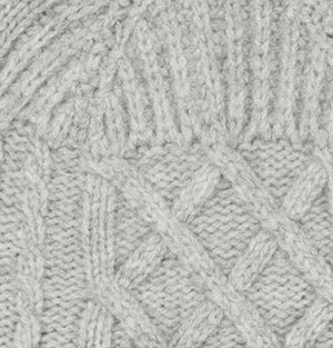 Baze - Patchwork knit cropped sweater I Light grey melange Light grey melange XS 4 - Rabens Saloner - DK
