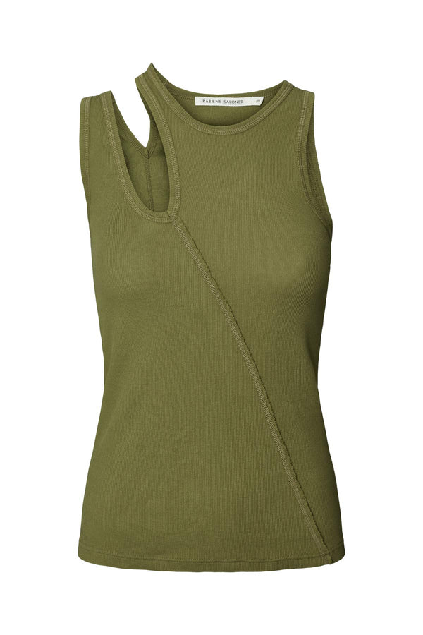 Jeta - Jersey two strap tank top I Army Army XS  1 - Rabens Saloner - DK