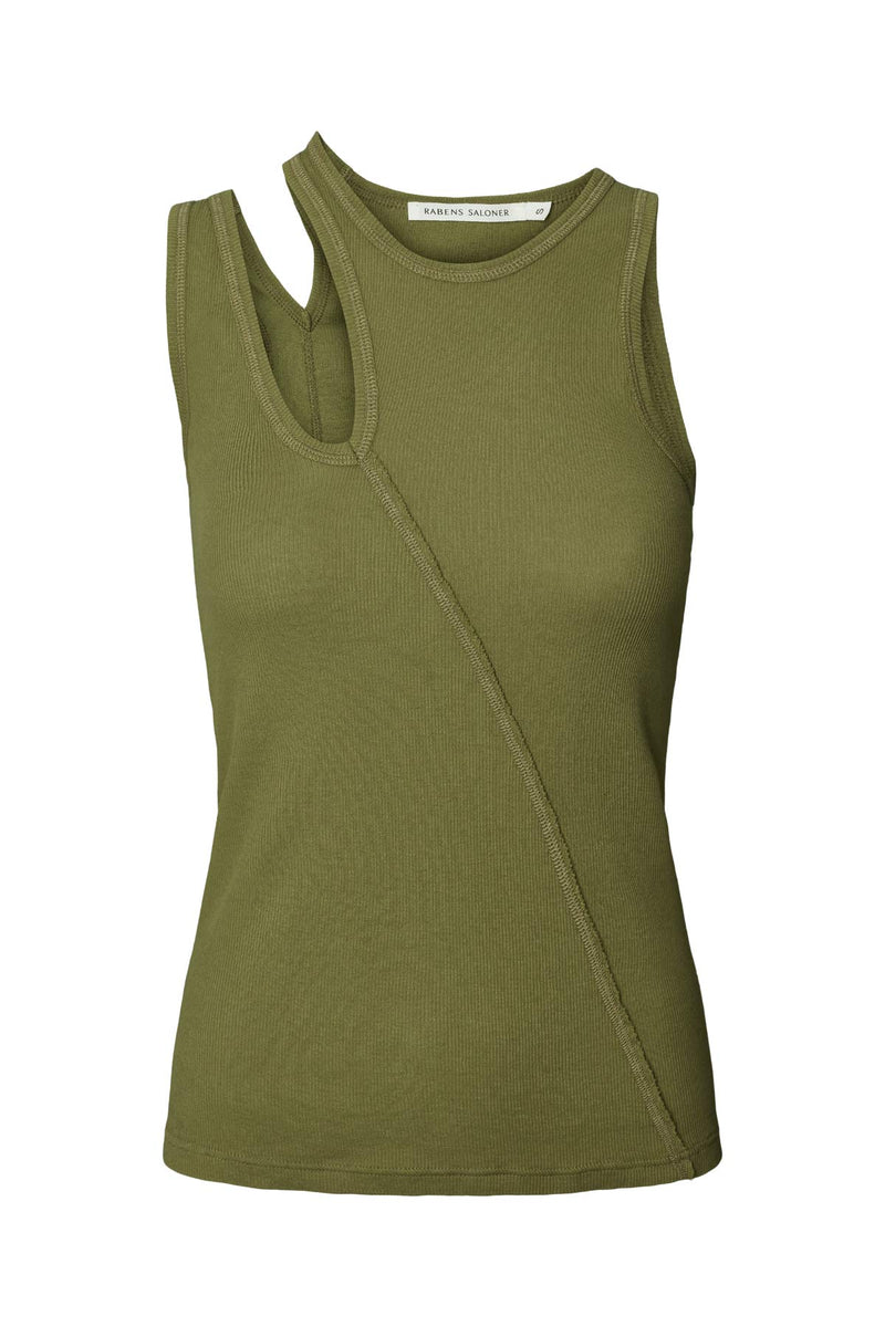 Jeta - Jersey two strap tank top I Army Army XS  3 - Rabens Saloner - DK