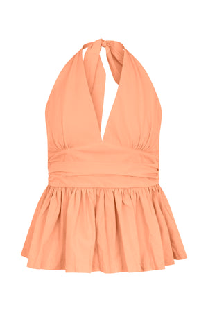 Izma - Poplin halter top I Mandarin Mandarin XS 1 - Rabens Saloner - DK