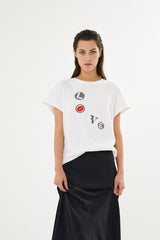 Ambla - Love patch t-shirt I Chalk    1 - Rabens Saloner - DK