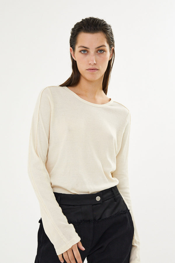 Jacka - Jersey long sleeve top I Chalk    1 - Rabens Saloner - DK