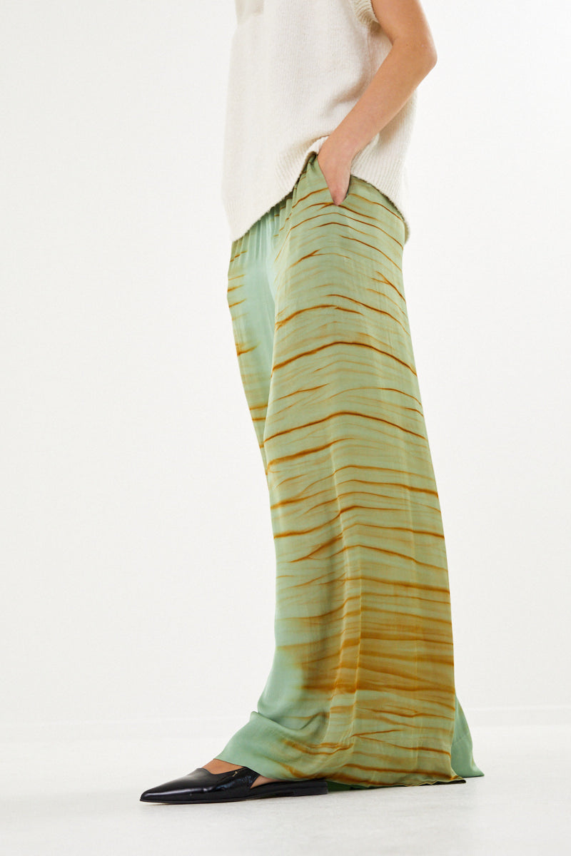 Lenie - Tidal elastic wide pant I Green combo    2 - Rabens Saloner - DK
