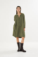 Fadia - Double cotton OS dress I Army    3 - Rabens Saloner - DK