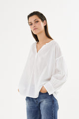 Charlot - Cotton gathered sleeve blouse I White    1 - Rabens Saloner - DK