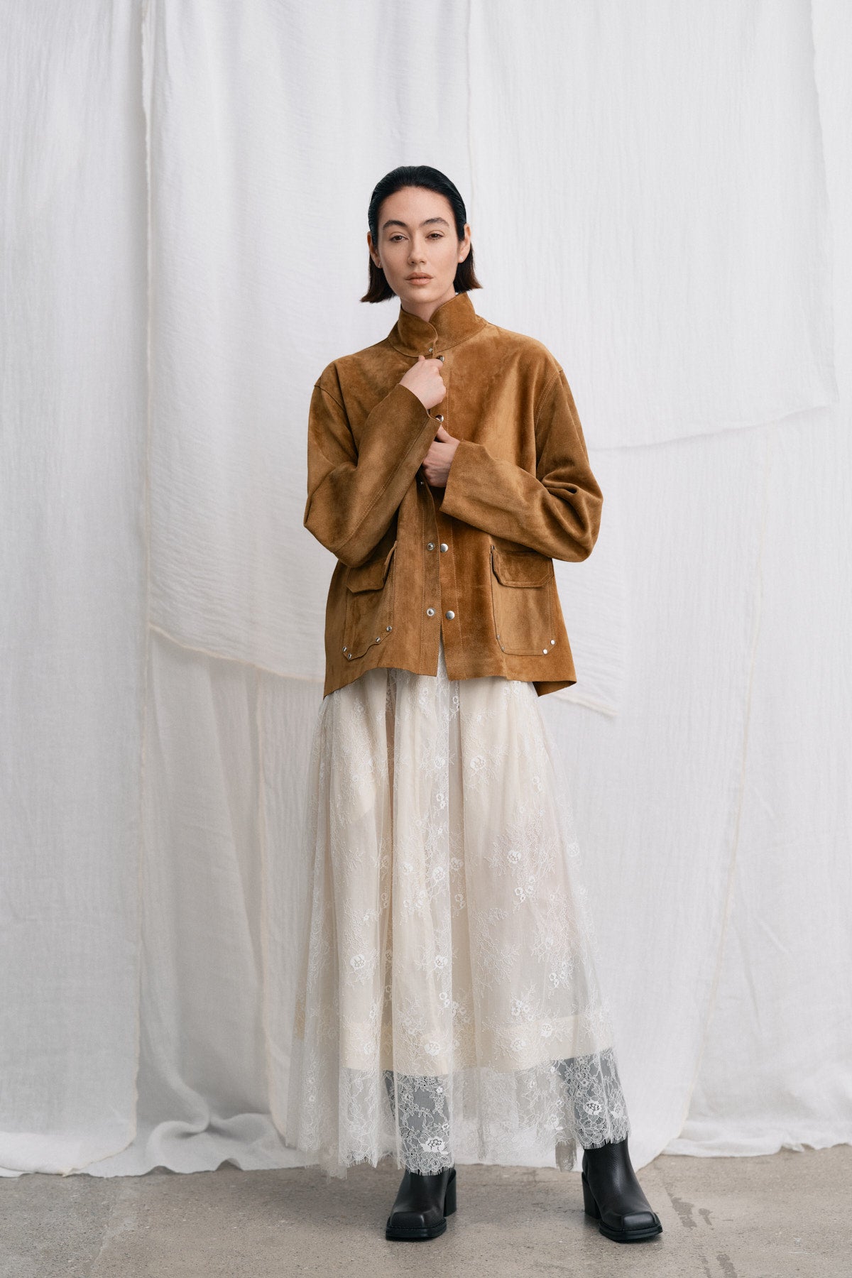 Monette - Laced multi layer skirt I Off white 6 - Rabens Saloner - DK