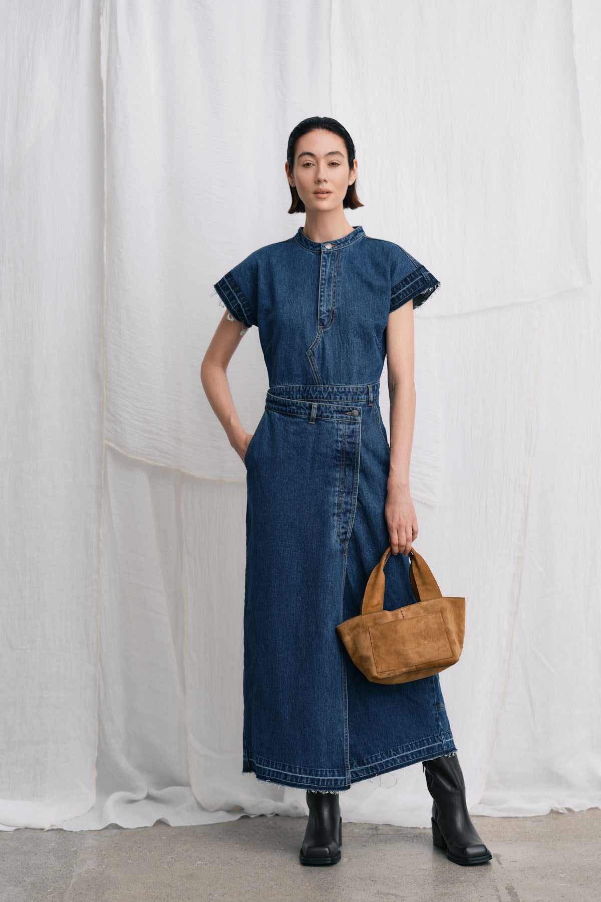 Nency - Denim dress I Dark indigo 5 - Rabens Saloner - DK