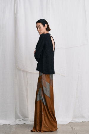Dinea - Fluffy knit open back sweater I Black Black XS 6 - Rabens Saloner - DK