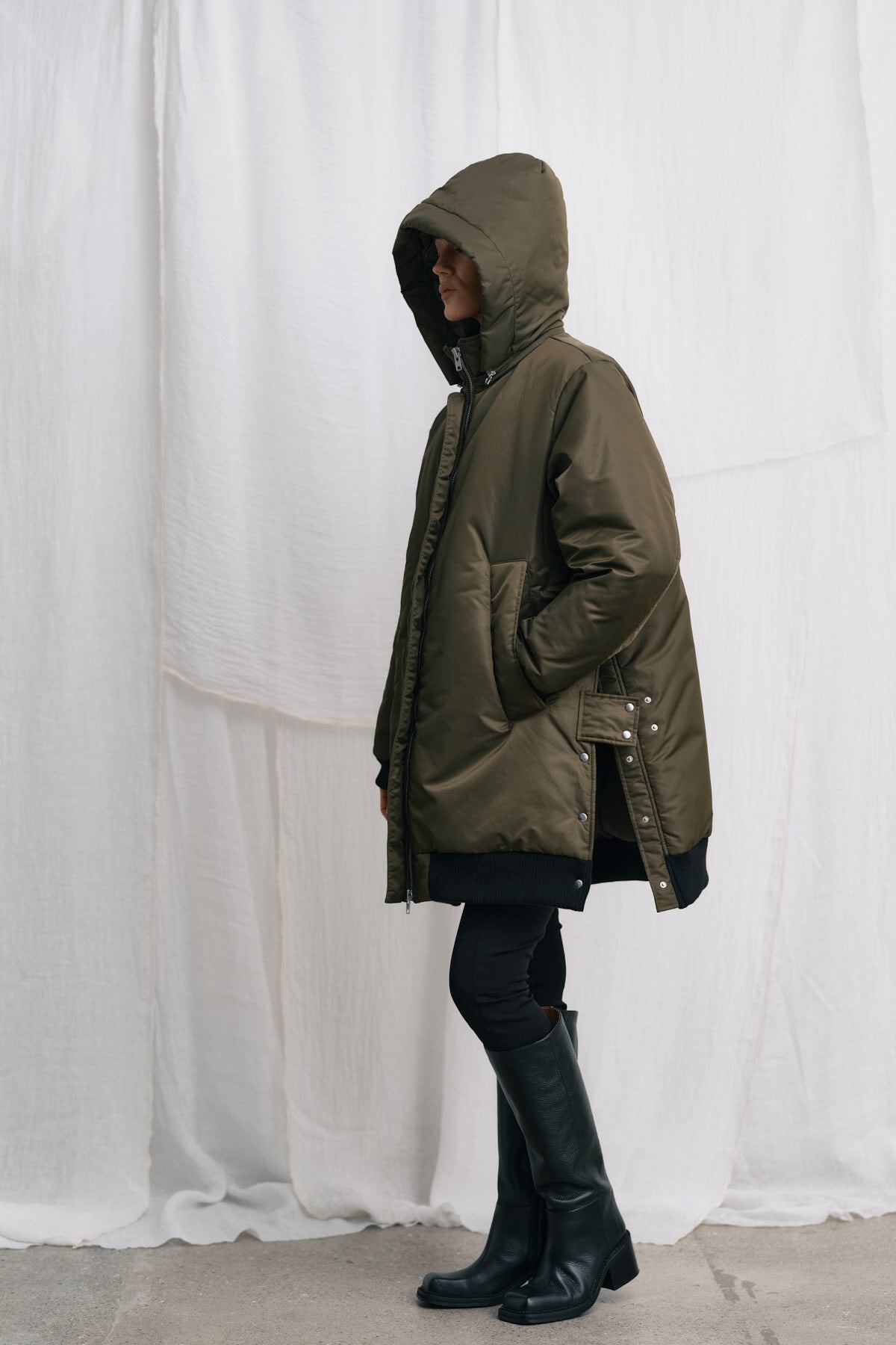Siif - Padded tech coat I Olive night 6 - Rabens Saloner - DK