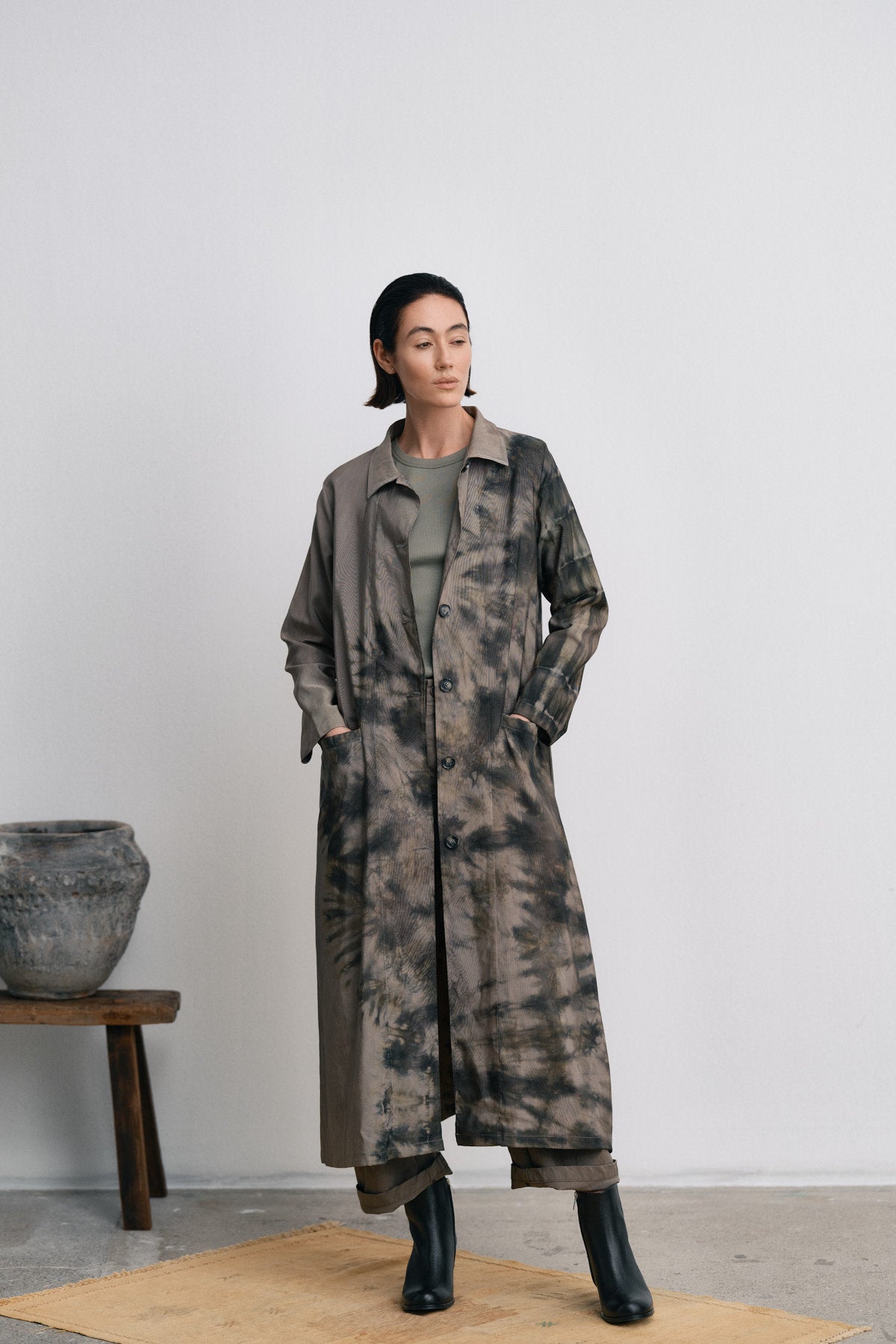 Celine - Lava long coat I Grey green combo 8 - Rabens Saloner - DK