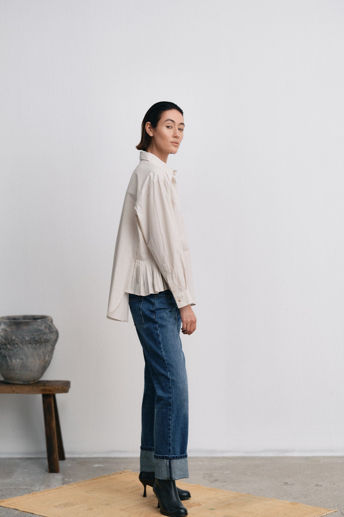 Lorelei - Denim loose fit pants I Dark indigo 7 - Rabens Saloner - DK