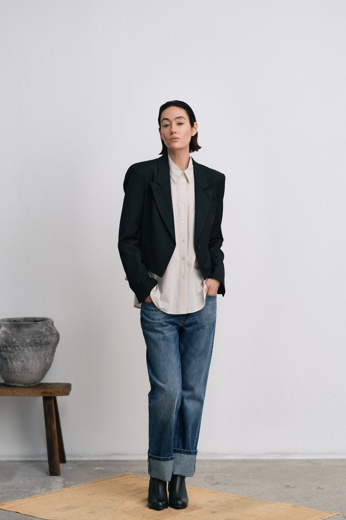 Lorelei - Denim loose fit pants I Dark indigo 8 - Rabens Saloner - DK