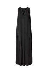 Chili - Sandwashed long placket dress I Black Black XS  3 - Rabens Saloner - DK