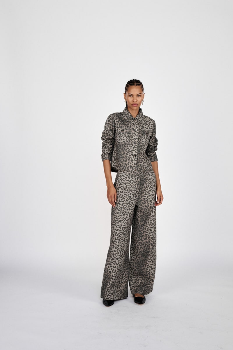 Inja - Leopard print wide leg pants I Snow leopard Snow leopard XXS 1 - Rabens Saloner - DK