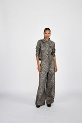 Inja - Leopard print wide leg pants I Snow leopard    1 - Rabens Saloner - DK