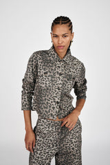 Aleksandra - Leopard print short jacket I Snow leopard 3 - Rabens Saloner - DK