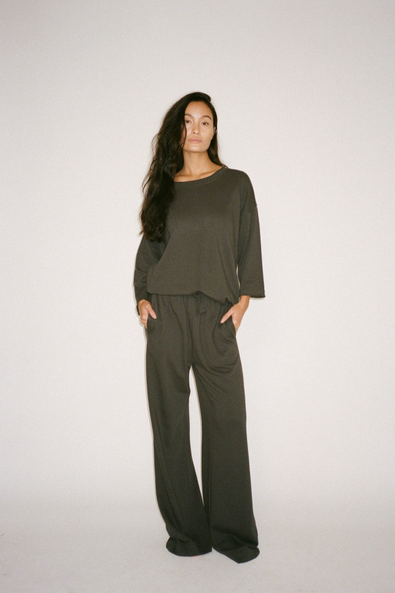 Light stretch relaxed pants - Calla I Faded black 2 - Rabens Saloner - DK