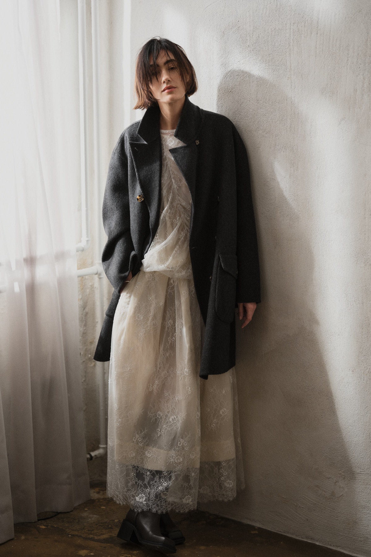 Monette - Laced multi layer skirt I Off white 7 - Rabens Saloner - DK