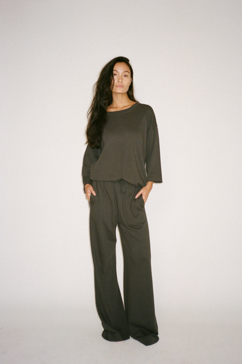 Calla - Light stretch relaxed pants I Faded black 1 - Rabens Saloner - DK