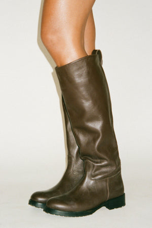 Marit - Leather riding boot I Dark Chocolate Dark Chocolate 36 1 - Rabens Saloner - DK