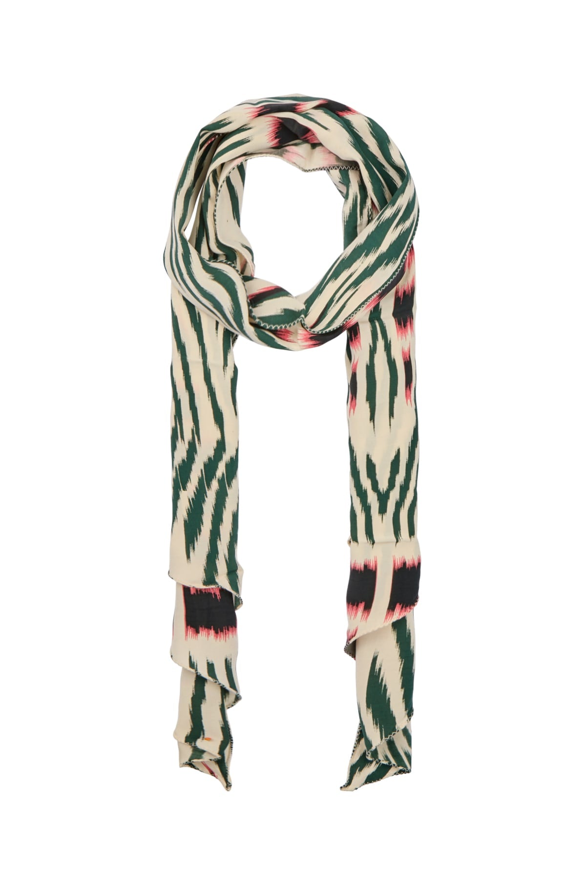 Tatiana - Ikat tie scarf I Forest pink sand 1 - Rabens Saloner - DK