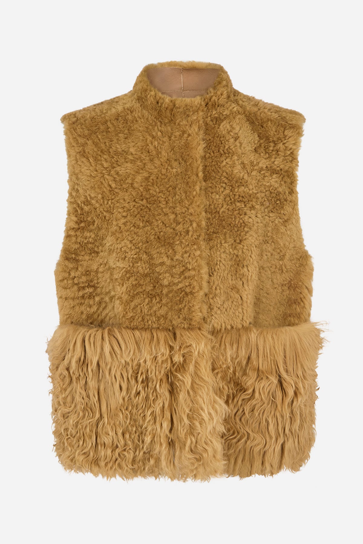 Channe - Shearling vest I Camel Camel S 4 - Rabens Saloner - DK