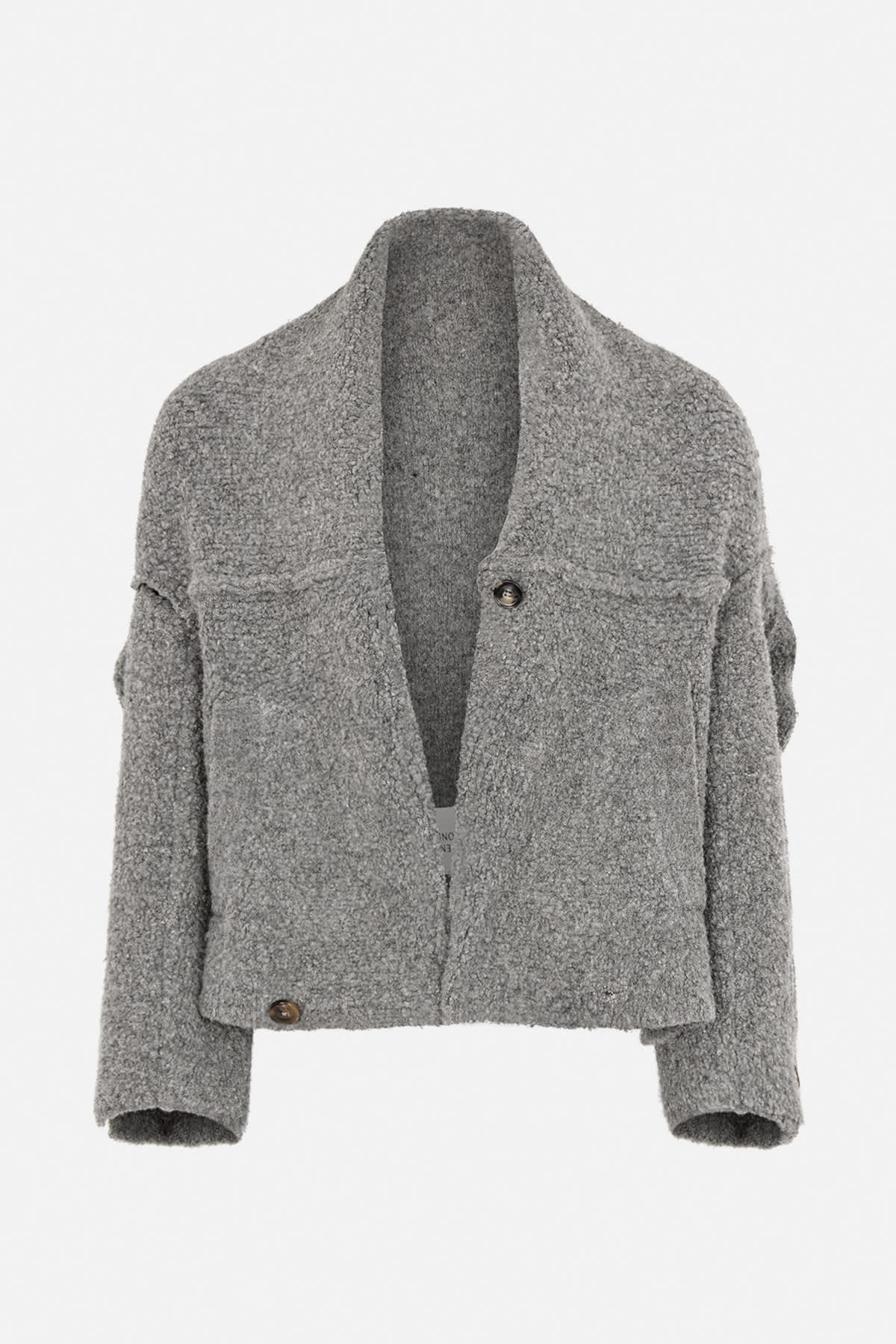 Emel - Sheep knit reverse jacket I Grey melange 5 - Rabens Saloner - DK