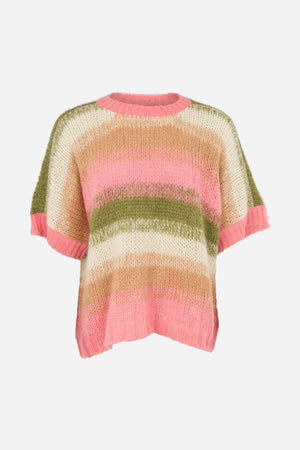 Maggi - Blurred yarn oversize t-shirt I Pink combo Pink combo XS 1 - Rabens Saloner - DK