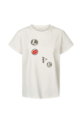 Ambla - Love patch t-shirt I Chalk Chalk XS  4 - Rabens Saloner - DK