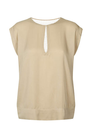 Rosalyn - Funnel web blouse I Sand Sand XS  3 - Rabens Saloner - DK