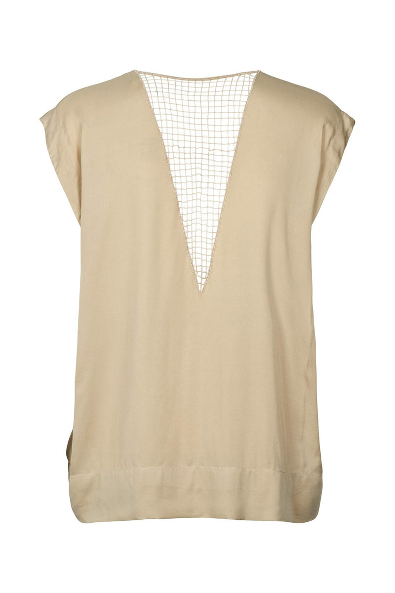 Rosalyn - Funnel web blouse I Sand    4 - Rabens Saloner - DK