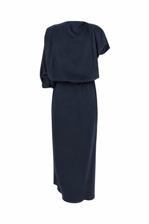 Mila - Ripple drape dress I Dark Blue Dark Blue XS 6 - Rabens Saloner - DK