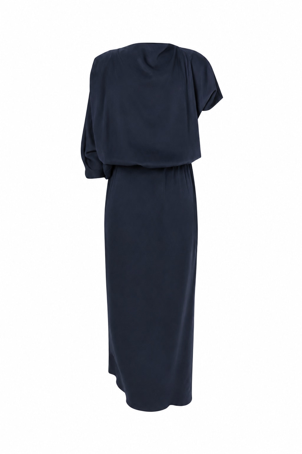 Mila - Ripple drape dress I Dark Blue Dark Blue XS 6 - Rabens Saloner - DK