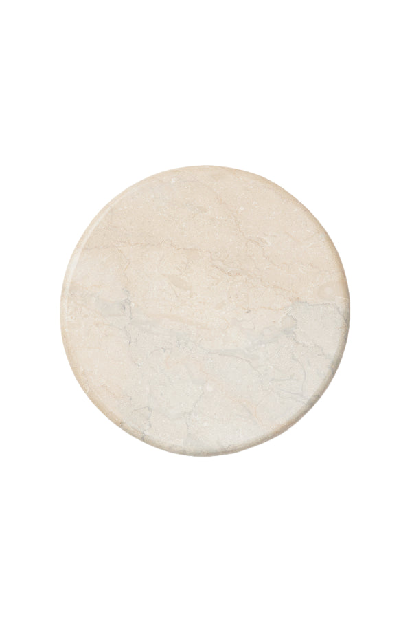 Round marble plate - Rabens Apartment I White Melange White Melange Ø: 30CM H: 2 CM  1 - Rabens Saloner - DK