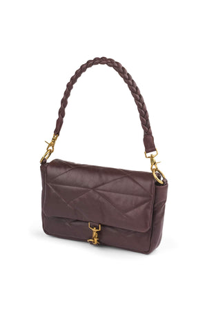 PRE-ORDER I Lisha - Leather front closure bag I Burgundy