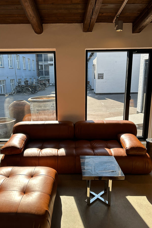 Leather Sofa W/ Pouf - Rabens Apartment I Brown Brown B:250 H:72 D:100 2 - Rabens Saloner - DK