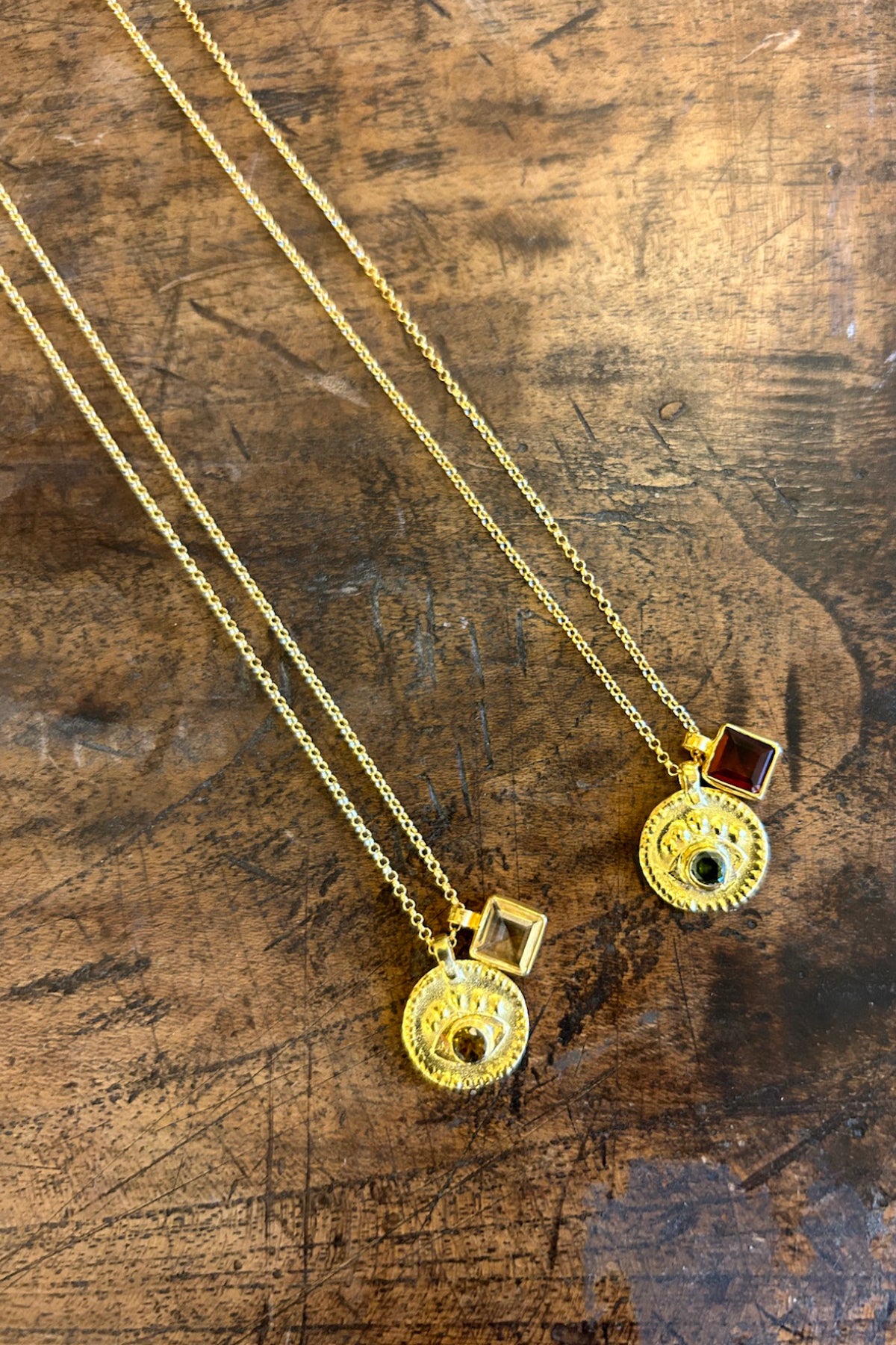 Nafsu - Necklace w/eye and square pendant I Bright combo    3 - Rabens Saloner - DK