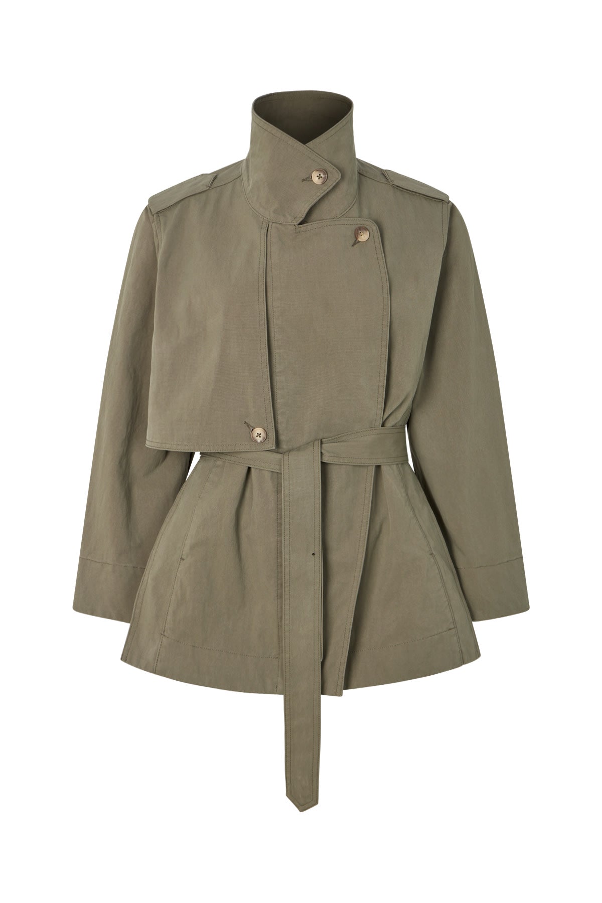 Nadira - Utility cropped trench jacket I Asphalt Asphalt XS 5 - Rabens Saloner - DK