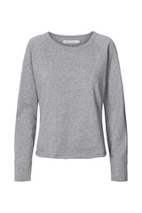 Nemi - Light stretch long sleeve top I Grey melange 3 - Rabens Saloner - DK