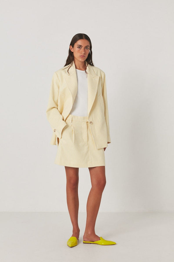 Loza - Easy tailoring jacket I Yellow stripe    1 - Rabens Saloner - DK