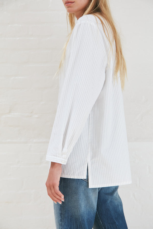 Sibyl - Sheer shirting shirt I BW stripe    2 - Rabens Saloner - DK