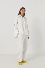 Iman - Lotus lace pants I Off white    1 - Rabens Saloner - DK