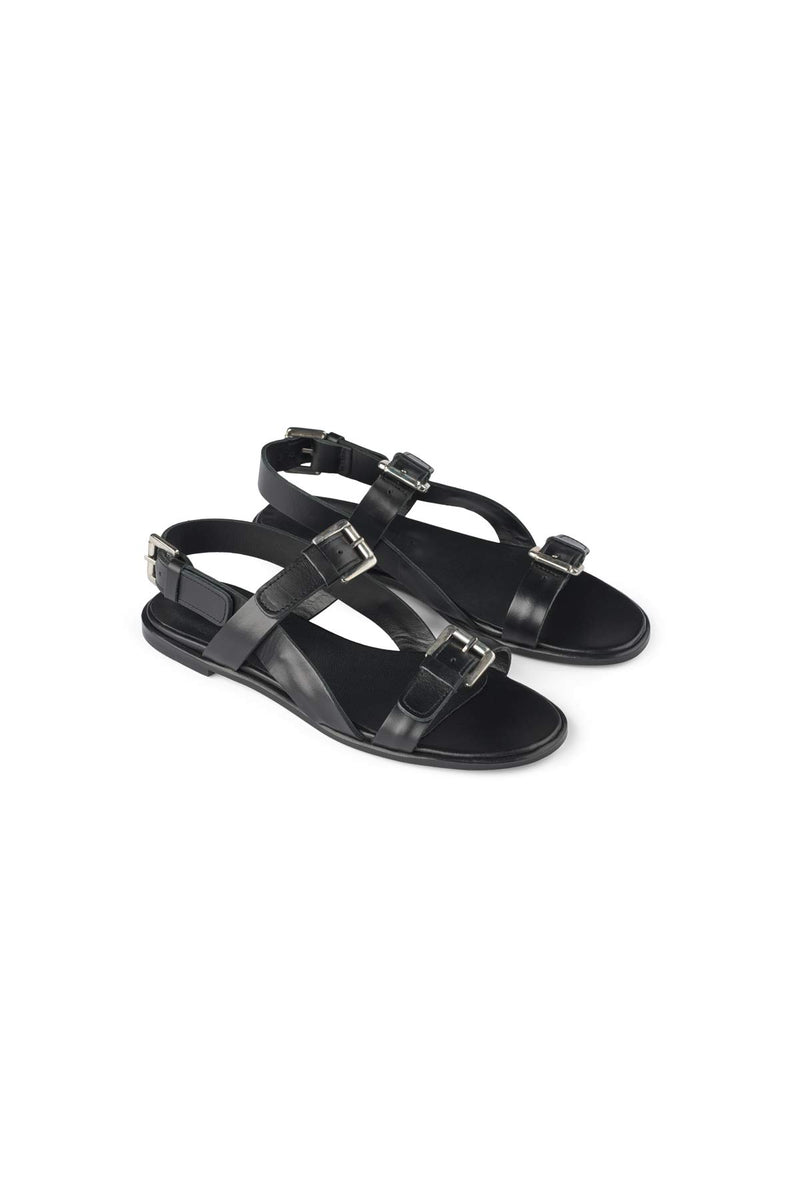 Adona - Buckle slipper I Black Black 36  1 - Rabens Saloner - DK