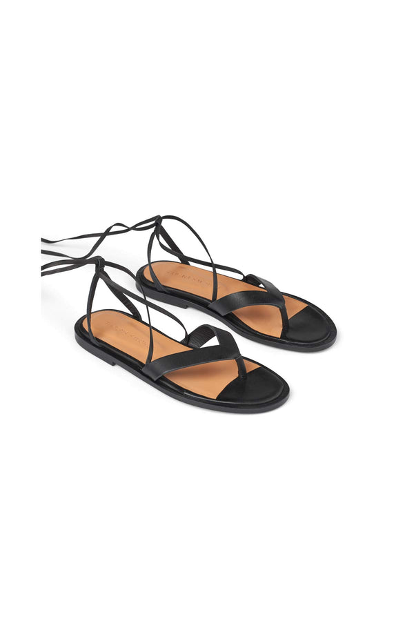 Pernilla - Tie flip flop I Black    1 - Rabens Saloner - DK