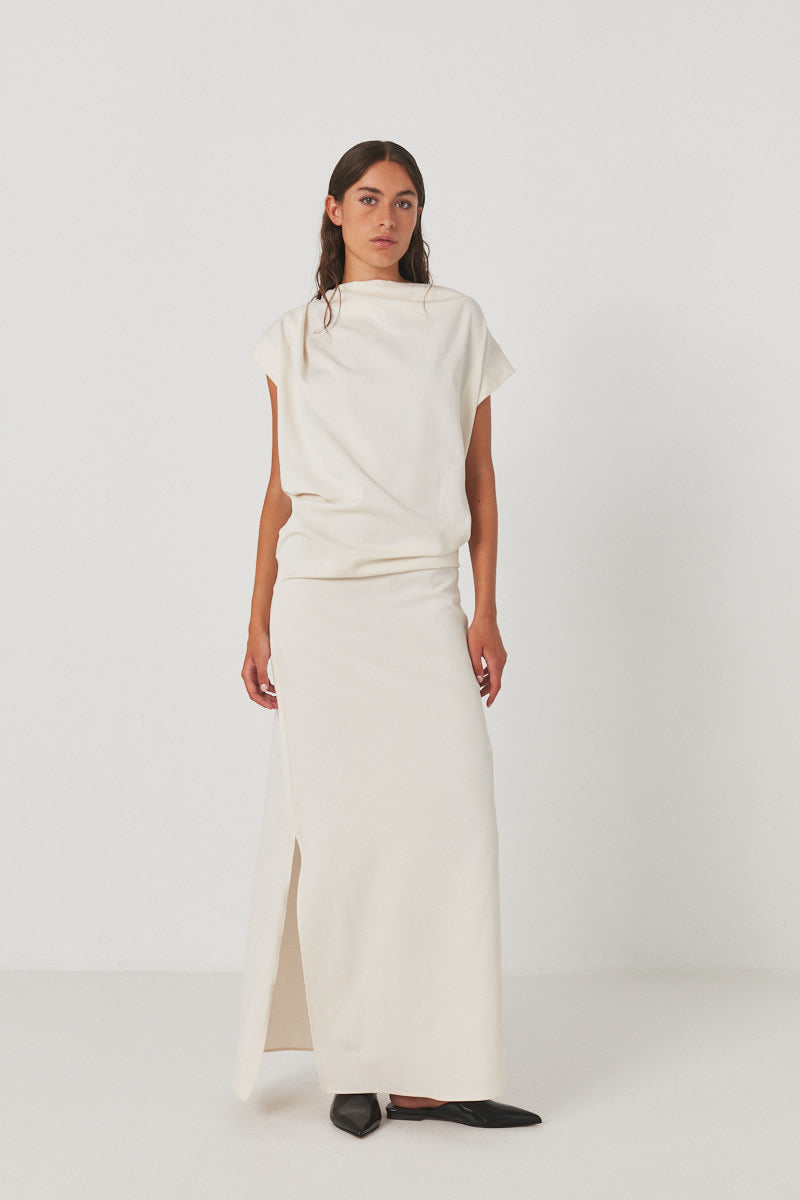 Orana - Aviator draped dress I Ivory    2 - Rabens Saloner - DK