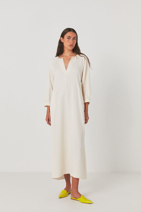 Busra - Aviator long dress I Ivory    1 - Rabens Saloner - DK